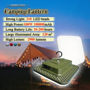 100W Rechargeable LED Camping Lantern - Magnetic
